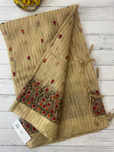 Tissue silk saree with embriodery MTTS89