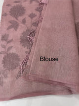 Tissue chanderi saree with applique work MSH699 -