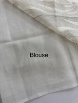 Semi organza saree with thread work - MSH910 Offwhite