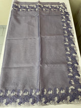 Silky kota saree with embriodery borders MS16372 DustyLavender