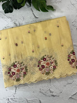 Silky kota embroidery saree MS5407 - Yellow