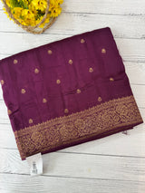 Banarasi Tussar Georgette Saree with brocade blouse - MS44376 Wine