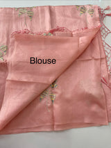 Tussar finish soft silk saree with thread embroidery MTS568 PeachPink
