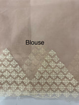 Soft Organza saree with embroidery and sequins borders - MCK286 NudePeach