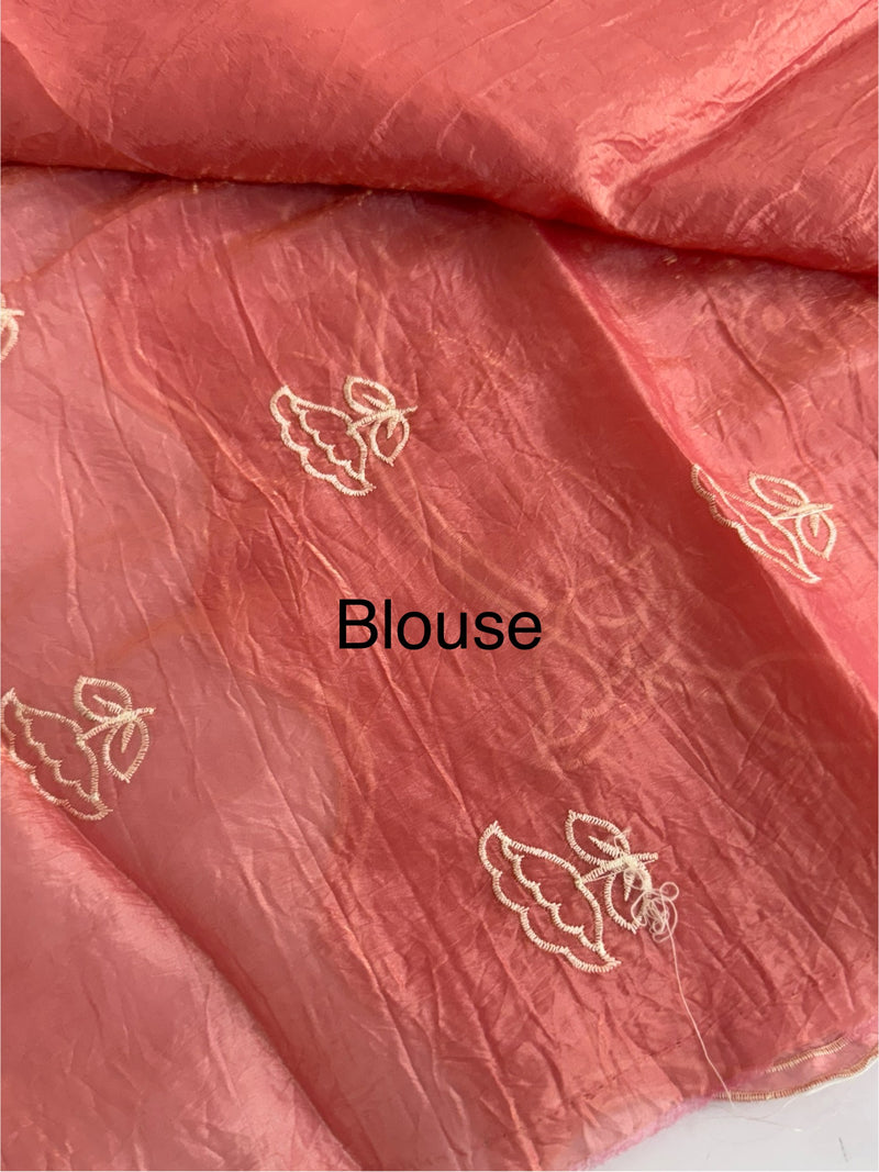 Crush Organza Applique work saree MS14987