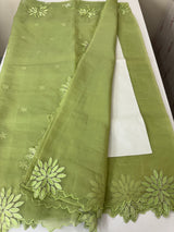Crush Organza saree MSK5463- PistaGreen