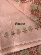 Cutwork Moonga checks saree MSH202 - Peach(2)