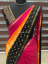 Bandhani chanderi cotton saree MCCB43