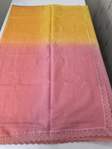 Rainbow Mul chanderi saree with lace borders- MSF9054