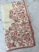 Mul chanderi embriodery saree MSH301 - Offwhite to Red (3)