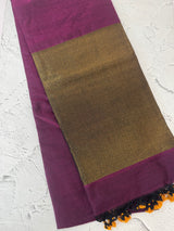 Plain Khadi cotton saree MS33455 Vadamalli