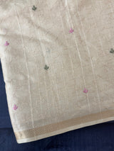 Blended tussar saree with embriodery - MS8665