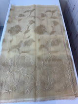 Organza saree with tissue applique work MS5081 - Beige