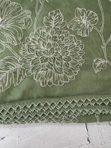Organza saree with thread work - MSH192 Green