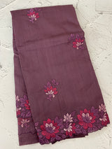 Crushed Blended tussar silk saree with embroidery- MSB7666 Mauve