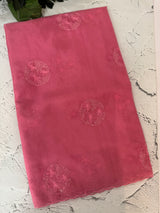 Organza saree with embroidery - MSH375 Pink2