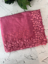 Soft Organza saree with embroidery borders - MSH5777 Pink