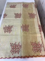 Semi chanderi tissue saree with applique work-  MSH9556