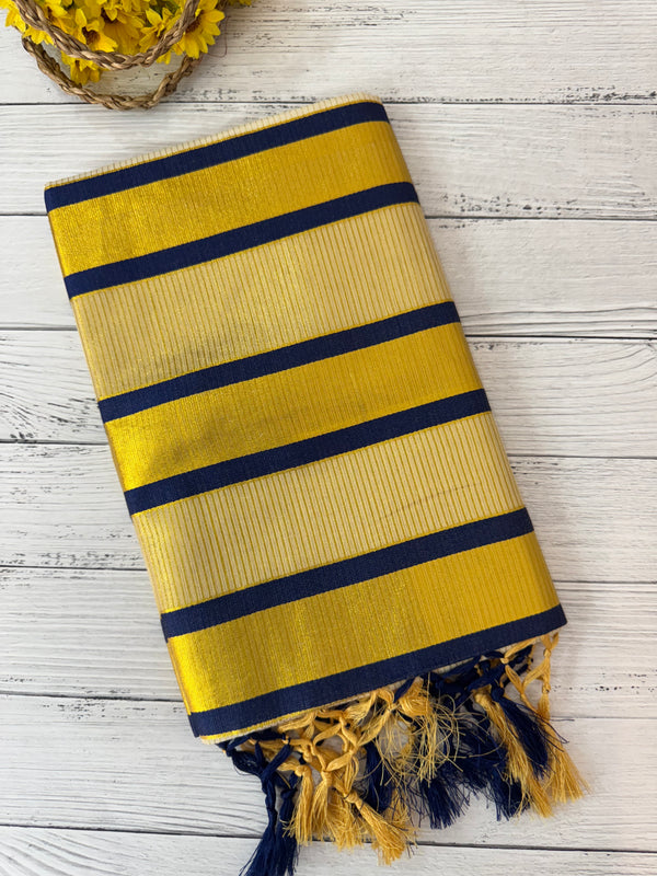 Kerala tissue saree- Gold lines