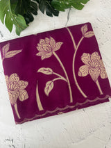 Malai chanderi saree with applique work MSM6201