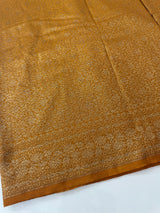Semi katan Banarasi saree in antique zari weaving - MSKB899 Mustard