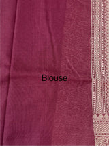 Banarasi semi katan saree in silver zari SHSNRIC