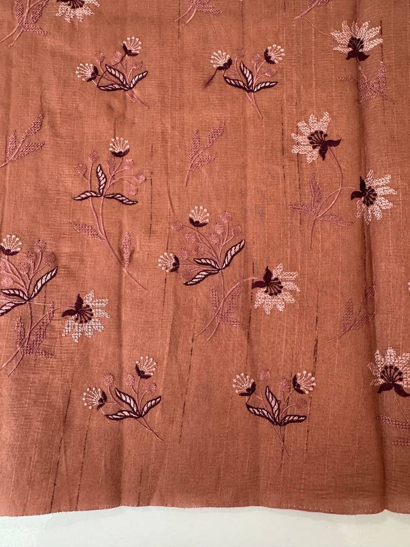 Crushed Blended tussar silk saree with embroidery- MSB7654 DuskyPeach