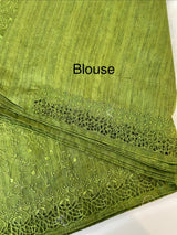 Cutwork Blended Jute - tussar saree MTS9079