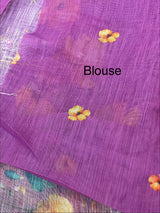 Digital printed semi Linen Saree MLS711- Purple