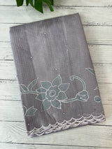 Soft tissue kota checks saree with applique work - MSH5407 DuskyLavender