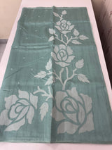 Blended Tussar silk saree with applique work- MSH200 Blue