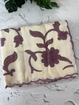 Mul chanderi applique work saree MSH170