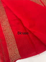 Semi banarasi saree with zari buttas - MBS6754