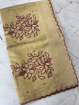 Copper Tissue silk saree with applique work MSH252