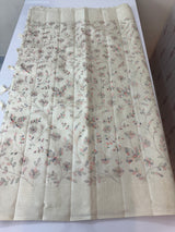 Blended tussar saree with embriodery - MS8665 Cream