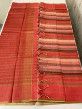 Multi color Semi soft silk saree with borders MSS590