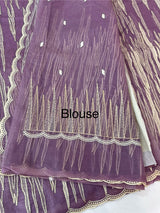 Semi soft Organza saree with zari thread work MSB8433 DustyPurple