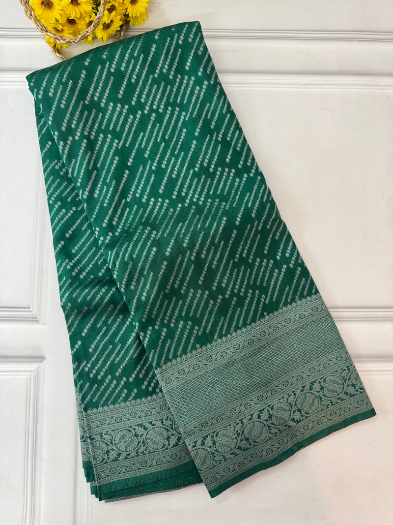 Soft chiffon Georgette saree - MS13321 BottleGreen