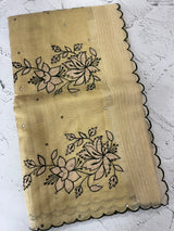Copper Tissue silk saree with applique work MSH252