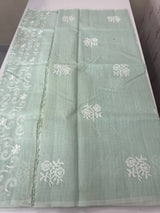 Kota moonga checks embriodery saree MS1494 PastelMint