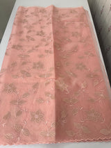 Viscose Organza saree with applique work-MSH238 PeachPink