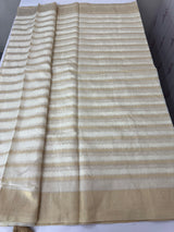 Semi chanderi silk saree with zari weaving - MKT891