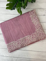 Cutwork Semi tussar saree MTSS879 OnionPink