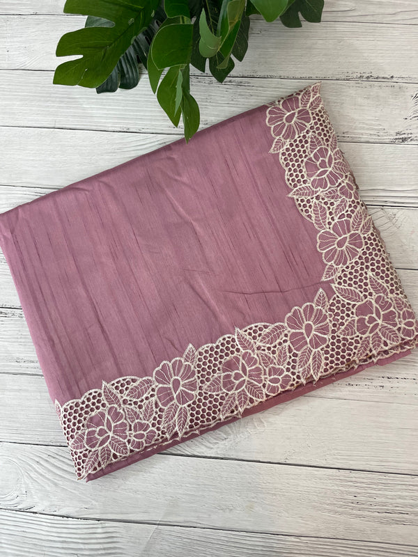Cutwork Semi tussar saree MTSS879 OnionPink