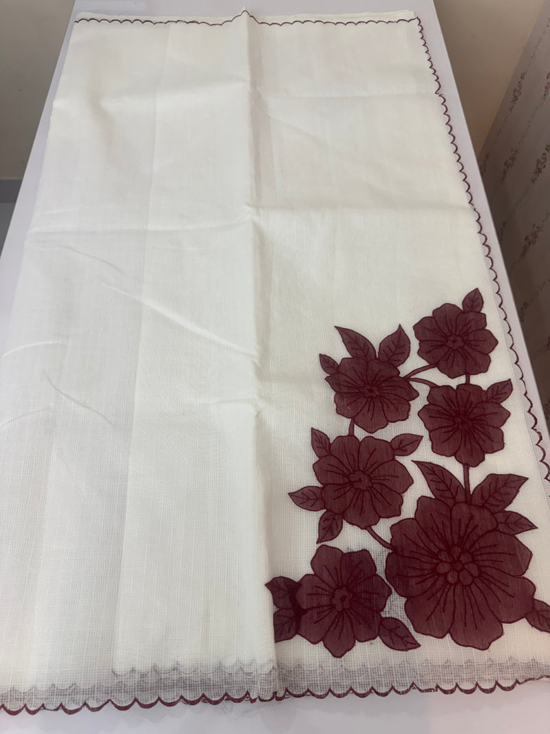 NetKota Applique work saree  MSH138- DeepMaroon