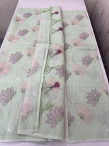 Netkota embriodery saree MS1496 Pastel MintGreen