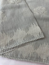 Semi linen saree with embroidery- MS15087 PastelGrey