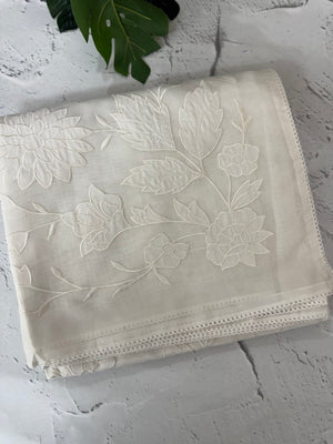 Dyeable Chanderi applique work saree  MSH173(2) OffWhite