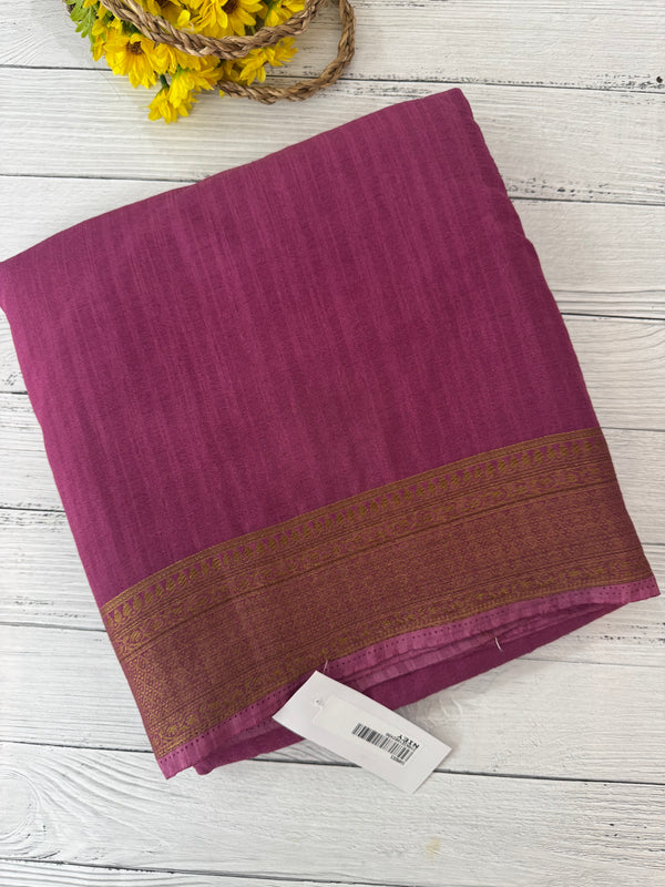 Crepe Banarasi viscose Georgette saree with brocade blouse MS953211 - OnionPink
