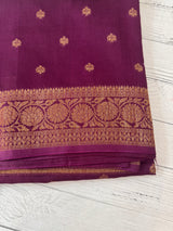 Banarasi Tussar Georgette Saree- MS44376 Wine